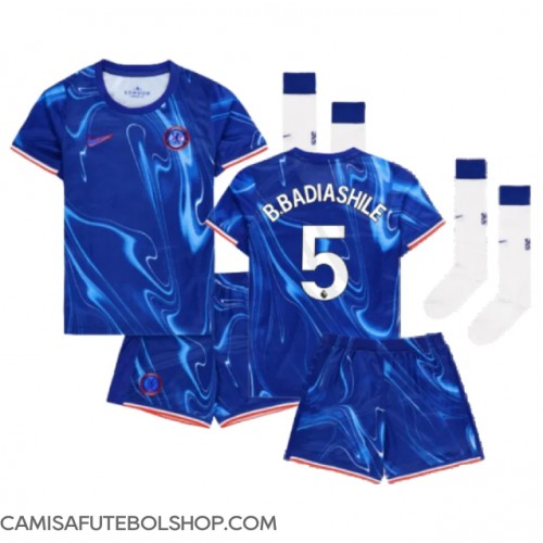 Camisa de time de futebol Chelsea Benoit Badiashile #5 Replicas 1º Equipamento Infantil 2024-25 Manga Curta (+ Calças curtas)